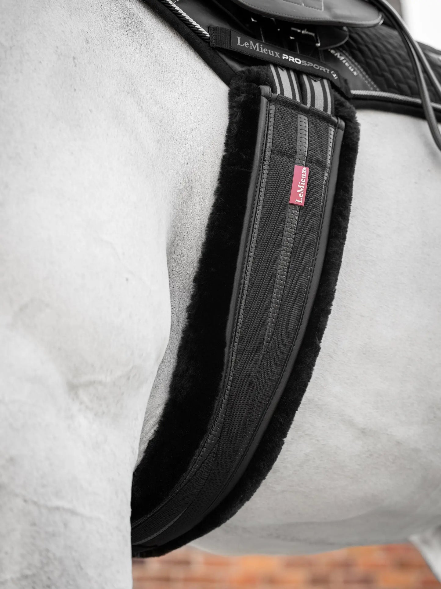 LeMieux popręg Fleece Lined Anatomic, czarny/czarny
