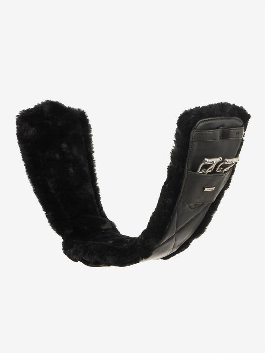 LeMieux krótki popręg z futrem Arika Simuwool Contoured Dressage, czarny