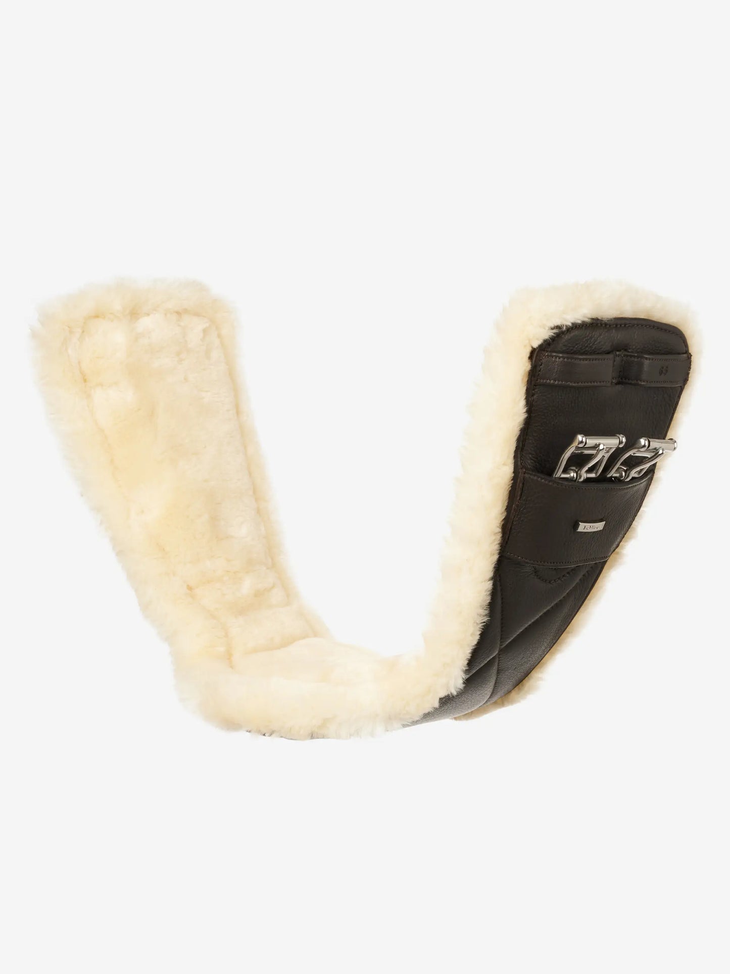 LeMieux krótki popręg z futrem Arika Simuwool Contoured Dressage, brązowy