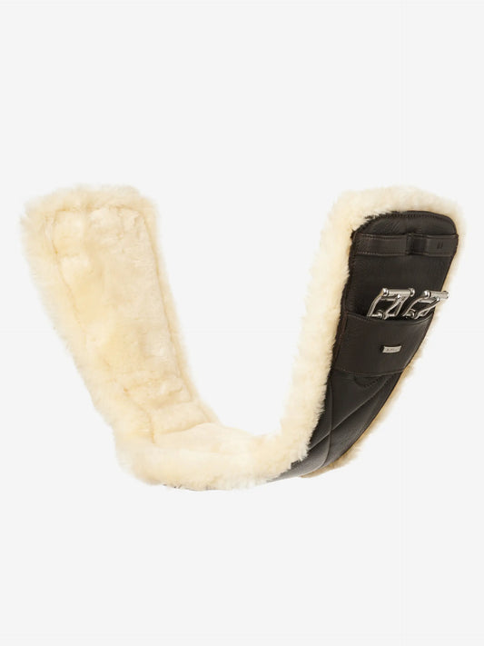 LeMieux krótki popręg z futrem Arika Simuwool Contoured Dressage, brązowy