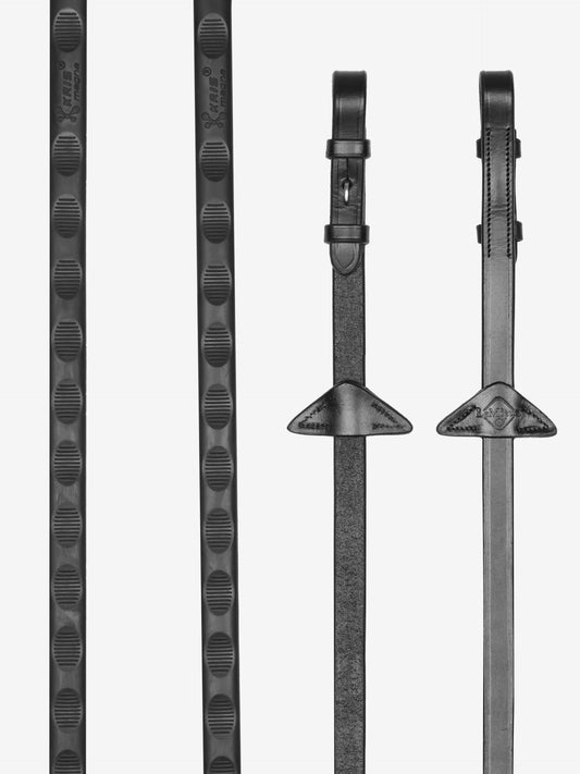 LeMieux wodze gumowe "Magna Grip", czarny/srebrny