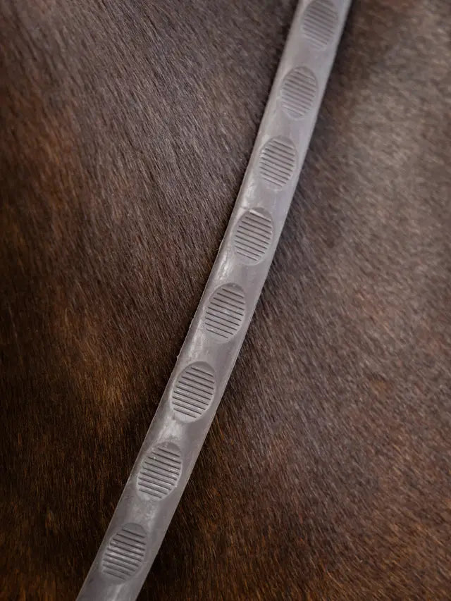 LeMieux wodze gumowe "Magna Grip", ciemny brąz/srebrny