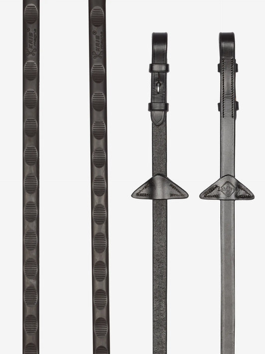 LeMieux wodze gumowe "Magna Grip", ciemny brąz/srebrny