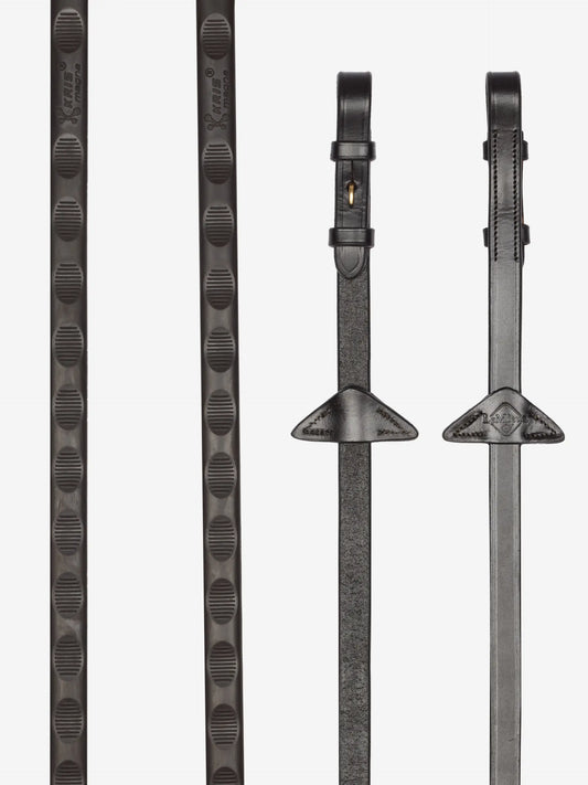 LeMieux wodze gumowe "Magna Grip", ciemny brąz/złoty