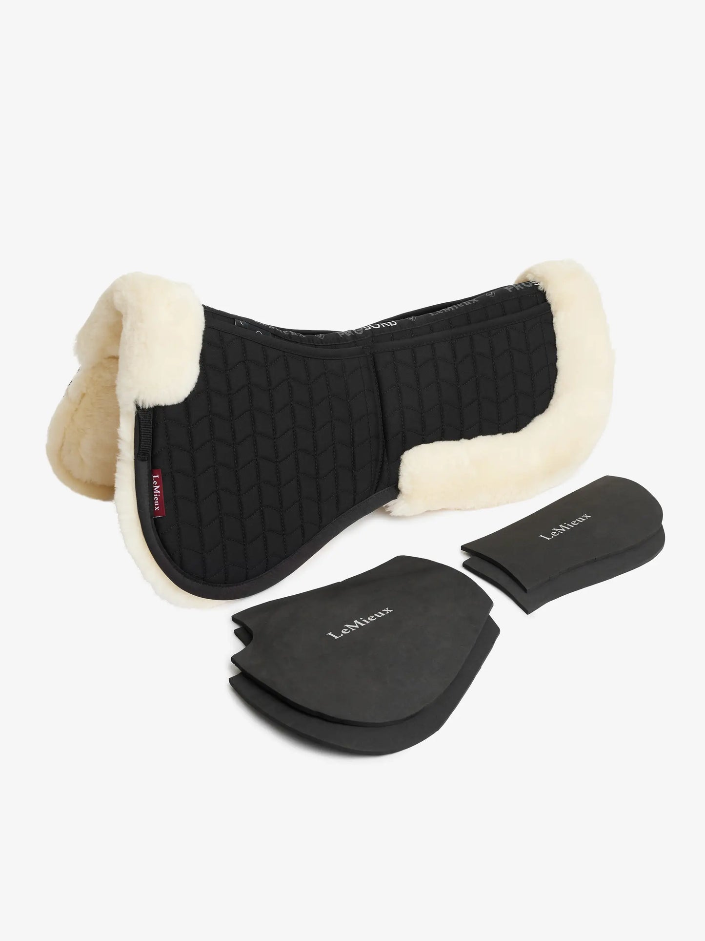 LeMieux podkładka korekcyjna z naturalnym futrem "Merino+ ProSorb 2", czarny/naturalny