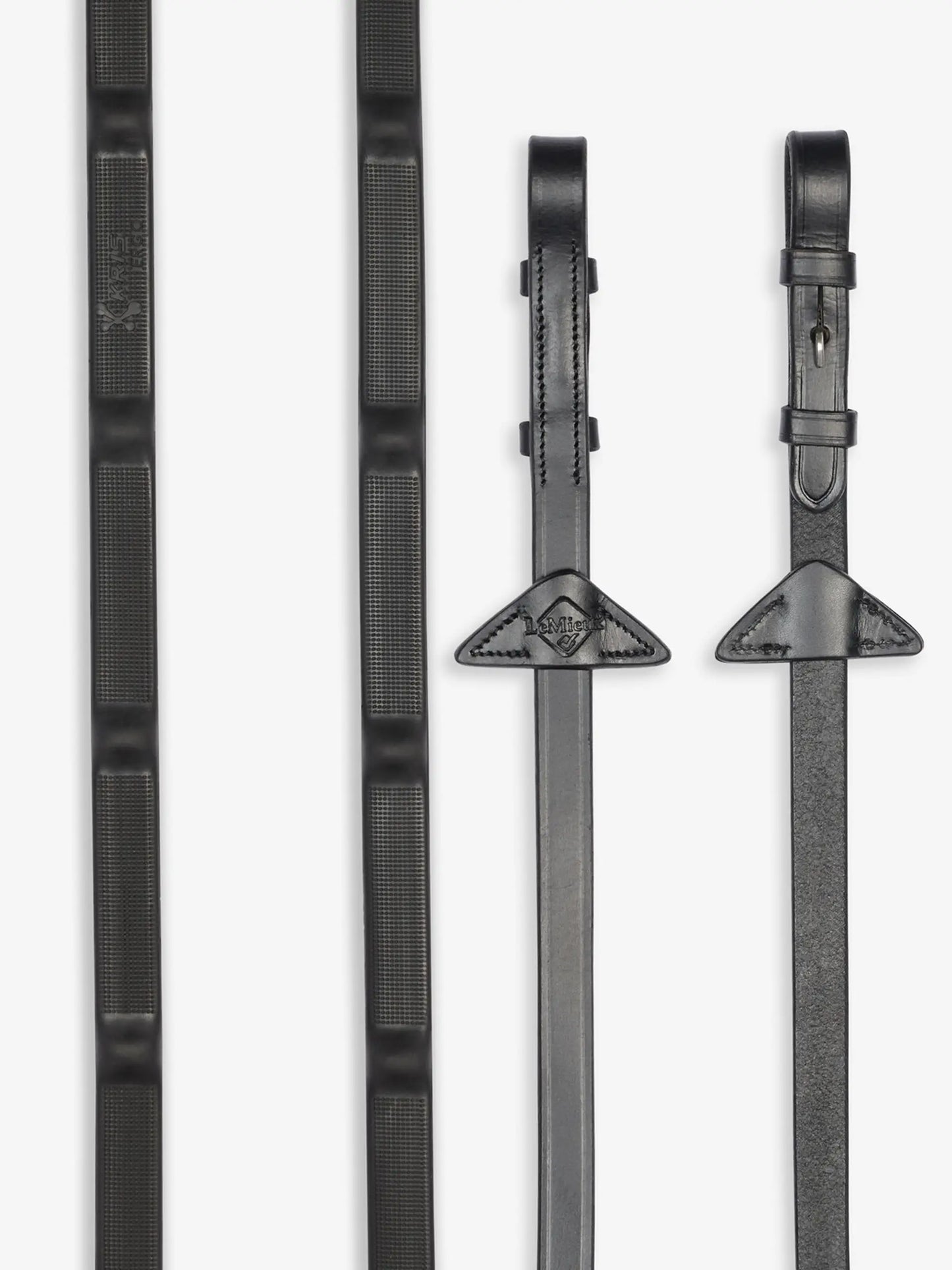LeMieux wodze gumowe "Ergo Grip", czarny/srebrny