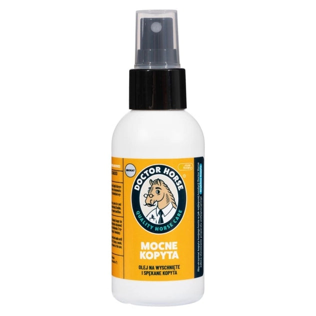 Doctor Horse "Mocne Kopyta Brokat" olej do kopyt ze srebrnym połyskiem w spray'u 100ml 24h