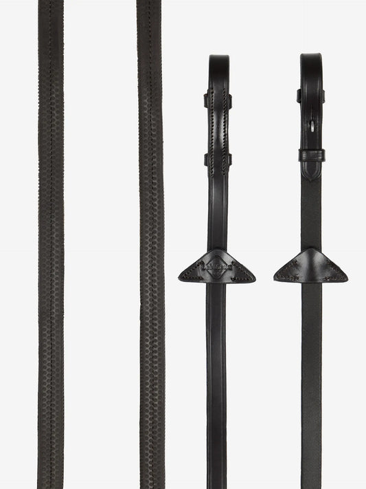 LeMieux wodze gumowe, ciemny brąz/srebrny