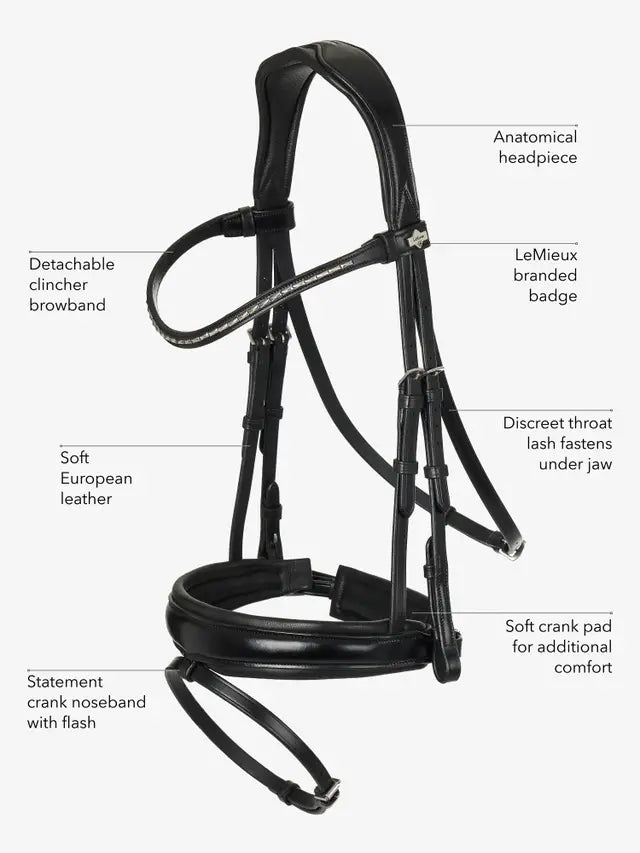 LeMieux ogłowie "Kudos Dressage", brązowe
